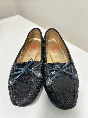 Marc Joseph Cypress Hill Navy Leather Loafers Size 7